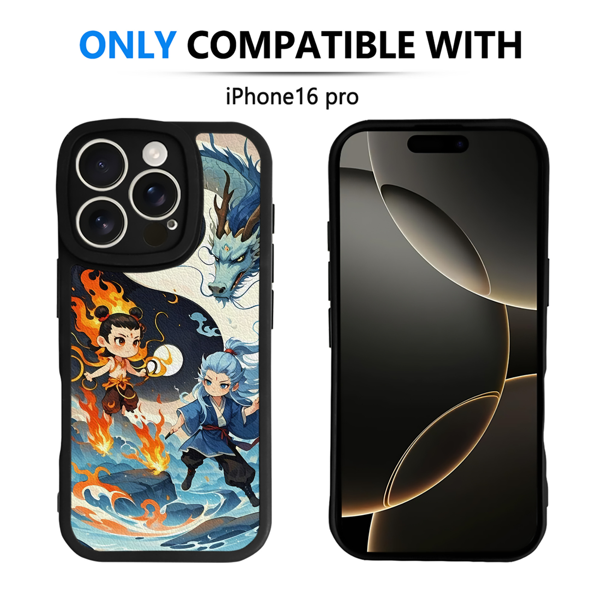 （画像用） Ne Zha 2 ナタ 魔童の大暴れ 【iPhone 16シリーズ対応】シリコンスマホケース（レザー調） 材質：シリコン